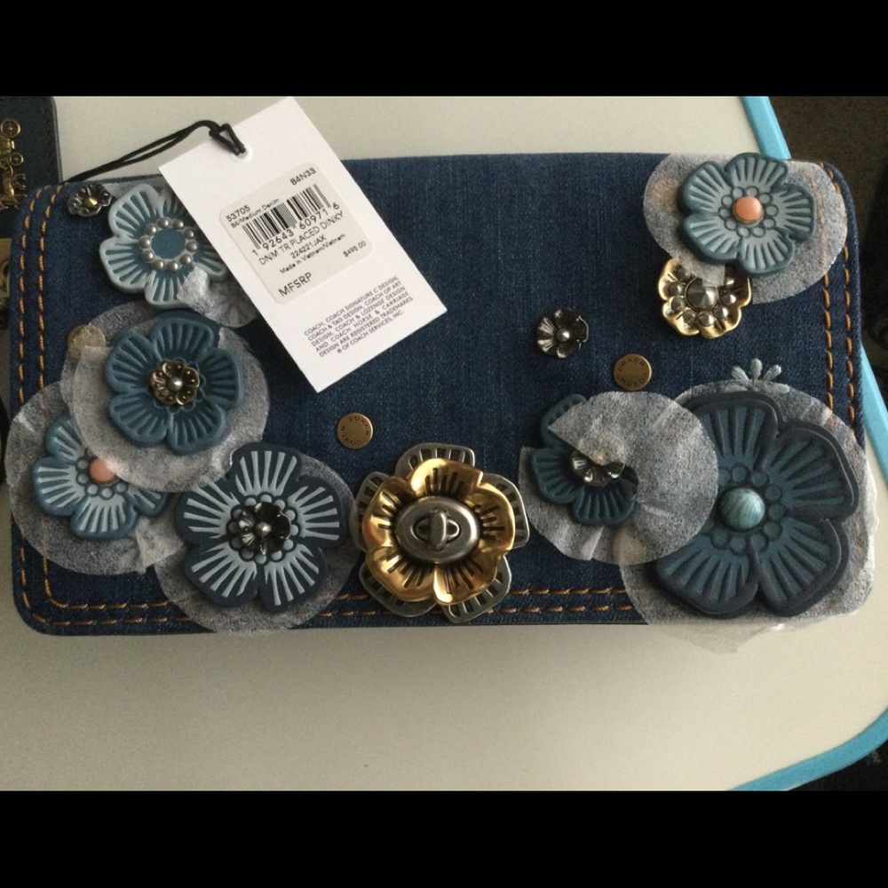 Coach Dinky Denim with Flowers